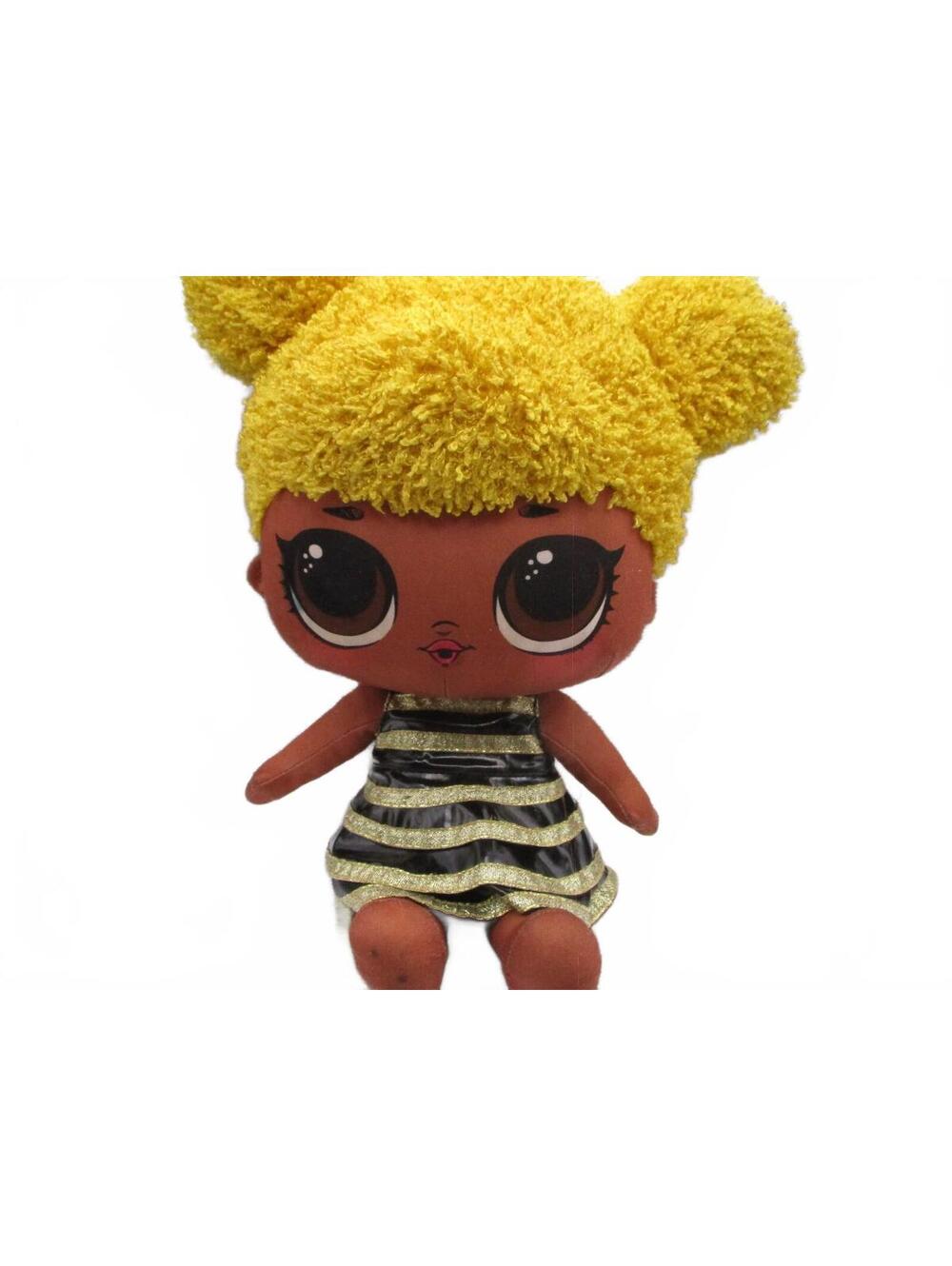 MGA LOL Surprise Queen Bee Plush Doll 14" Large Huggable Black Gold Dress Toy